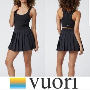 Vuori Set Dress Women's Pleated Casual  Zip-up Cutout Stretchy Dress Black NWT